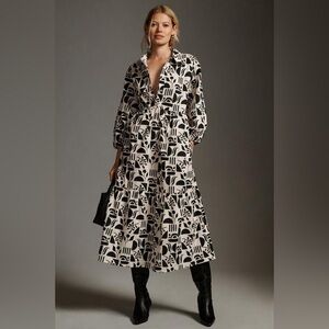 Anthropologie Maeve Bettina Dress - Black Motif